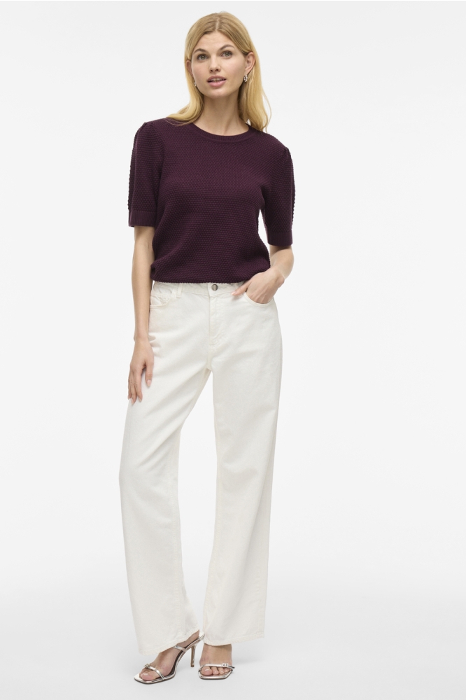 VIDALO O-NECK S/S KNIT TOP - NOOS 14084421 Fig